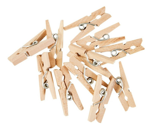 Imagen 3 de 3 de Mini Gancho Madera 25mm Pinza Manualidades Scrapbook Recuerd