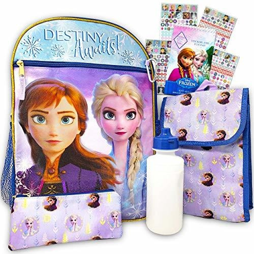 Disney Frozen Backpack Set For Girls ~ 6 Pc Deluxe 16  Froze