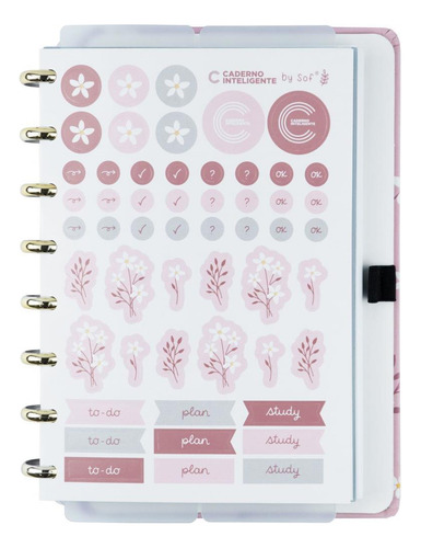 Caderno Inteligente A5 Pink Blossom By Sof 80fls