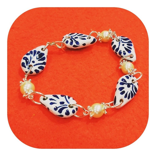 Imagen 2 de 6 de Pulsera De Talavera Poblana Con Piedras Varios Diseños