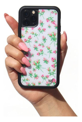 Funda Para iPhone 15 Pro Max Rosa Blanco Floral Plastico Gom