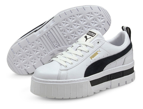 Imagen 6 de 6 de Zapatillas Puma Mayze Leather S Adp En Blanco/negro