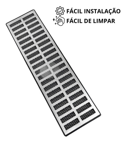 Ralo De Escoamento De Chuva Alumínio 15x50 Tela Saída 75mm