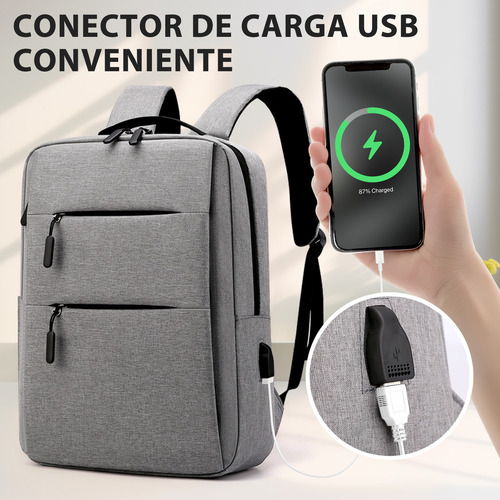 Mochila Para Laptop 15.6 Impermeable Con Usb - Backpack Mochila Negra 25l Multifunción, Estilo Casual/profesional Para Oficina, Universidad O Viaje Color Azul