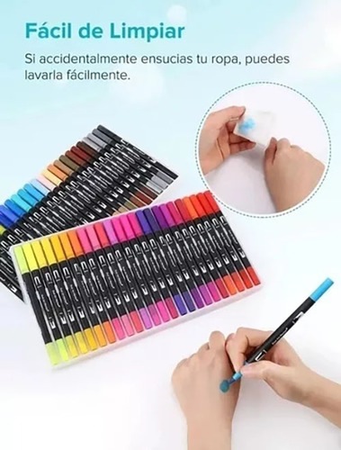 Plumones Punta Pincel Brush 48 Colores Marcadores Lettering