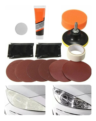 Kit Pulidor De Focos Restaurador Focos Pulir Cera Para Auto