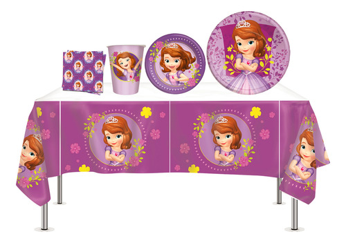 Kit Fiesta Basico Princesa Sofia 8 Personas