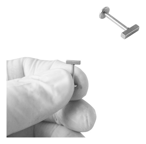 Piercing Labret Barrita Y Rosca Interna Color Plateado