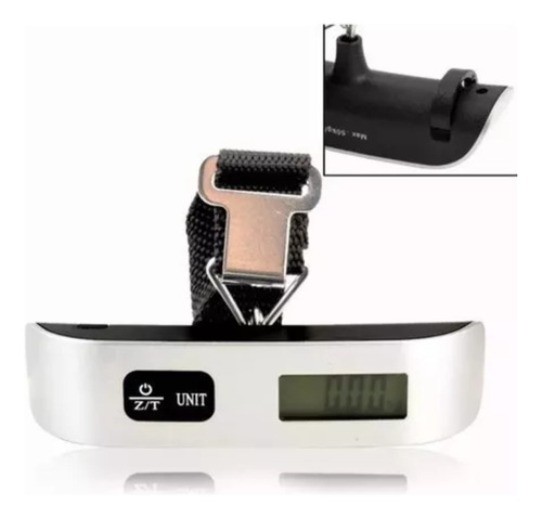 Balanza Digital Correa Portatil De Viaje Pesar Valija 50kg Negro