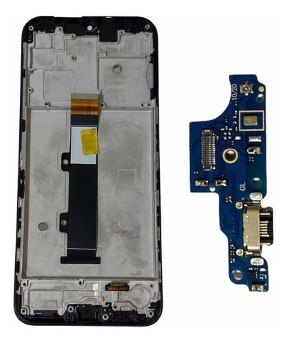 Frontal Tela Display C/aro Para Moto G30 Xt2129 + Conector