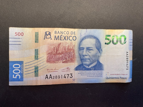 Billete Aa 500 Pesos México Colección Benito Juárez