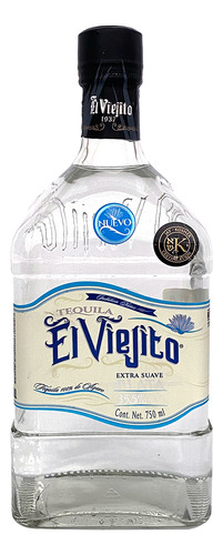 Tequila El Viejito Plata 35.5º Extra Suave 750 Ml