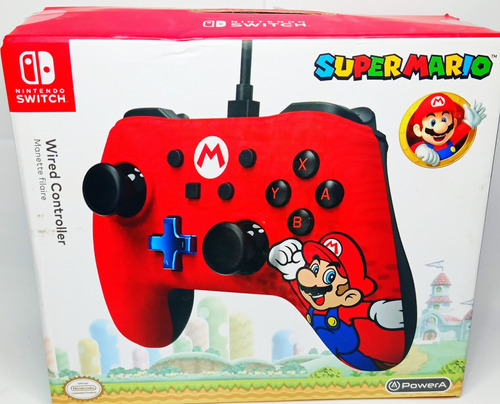 Controle Compativel Nintendo Switch Com Fio Super Mario Vm