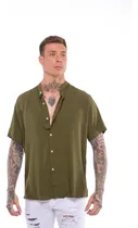 Comprar Camisa Social Gola Padre Masculina Slim Fit Manga Curta