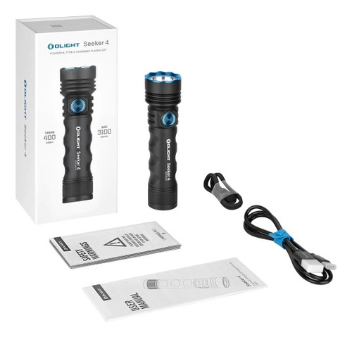 Linterna Olight Seeker 4 Recargable Potente 3100lum Linterna Negro Luz Blanco