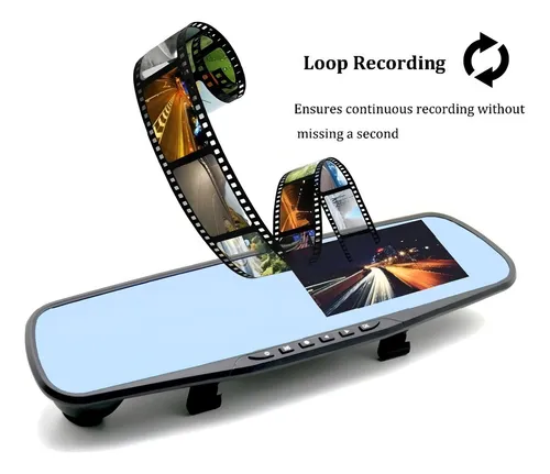 Espejo Retrovisor Camara Dvr Hd Delantera Y Trasera Vision N