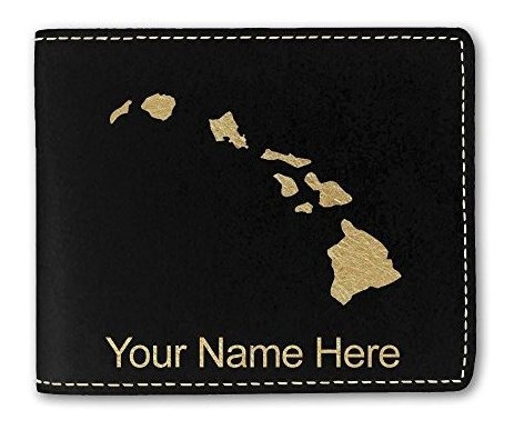 Faux Leather Wallet, Hawaiian Islands, Personalized H5g2o