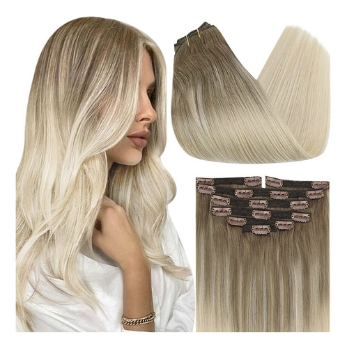 Extensiones De Cabello Natural 120gr 22in Marrón Cálido A Ru