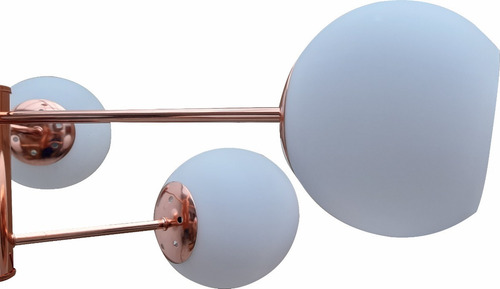Imagen 5 de 9 de Lampara De Techo Decorativa Cobrizada 6 Brazos. Éxito Corp