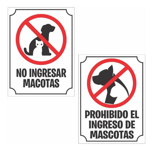 Señalización Avisos Letrero Prohibido El Ingreso De Mascotas