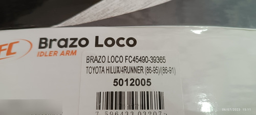 Brazo Loco Toyota Hilux 4x4 Año 96-2005