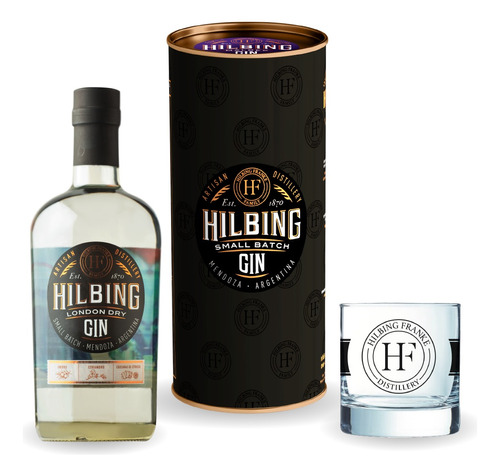 Combo Gin Hilbing London + Estuche + Vaso Kit Degustación