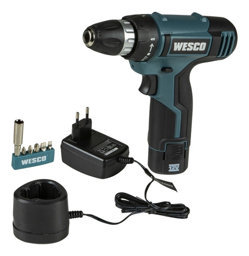 Parafusadeira E Furadeira À Bateria 12v Wesco Ws2532 + Acess Cor Azul