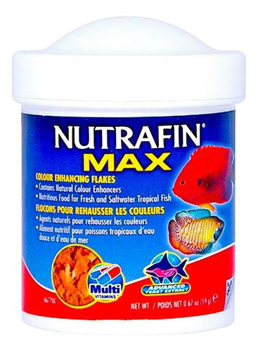 Nutrafin Max Escamas Realza Color Tropicales Marinos 19 Gr.