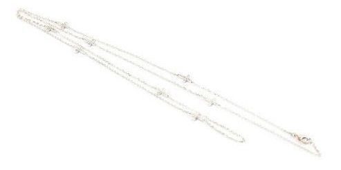 Colar Prata Com Mini Crucifixo Cravejado Em Zircônia Branca