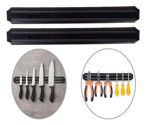 Kit 2 Barra Magnética Imã Suporte Facas Ferramentas 32cm