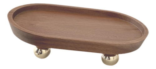 Bandeja De Madera Para Servir, Pedestal De 12x20x5cm Marrón