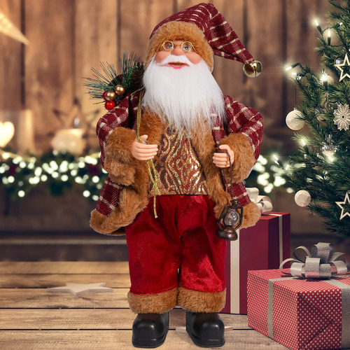 Ventana Navideña De Pie Con Figura De Papá Noel De 12 Pulgad
