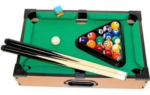 Mini Jogo De Mesa De Sinuca Bilhar Snooker Madeira 51x31x9cm