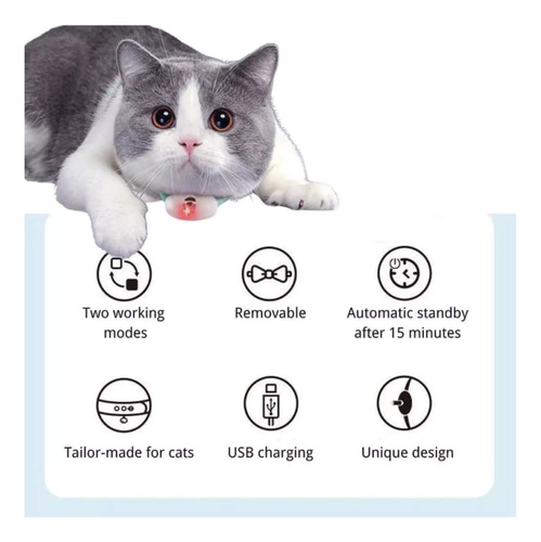 Collar Puntero Láser Juguete Divertido Gato Inteligente Usb