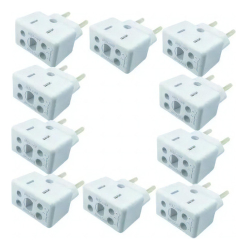  Solos Adaptador Bob Esponja Universal 10a 20a 2 Ou 3 Pinos Kit 10 Unidades 110V/220V