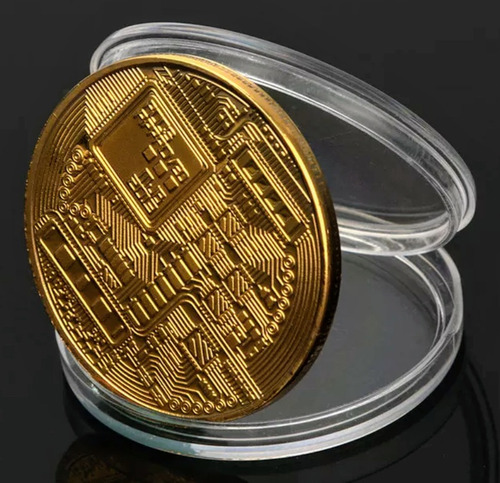 Imagen 3 de 4 de Moneda Dorada Bitcoin Física De Colección ... Milenoil