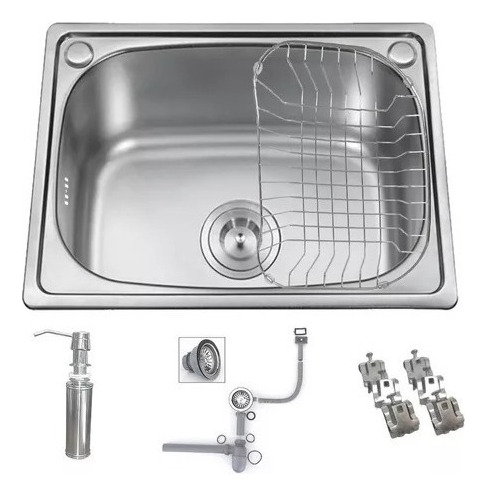 Lavaplatos Sobre Cubierta 46x42x20 Dispensador Inox