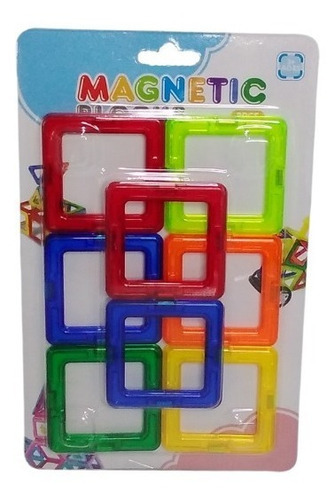 Bloques Magneticos 8 Pzas Cuadrado Blister Formas C/ Iman Ed