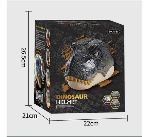 Mascara De Dinosaurio Rex Con Luces Y Sonido