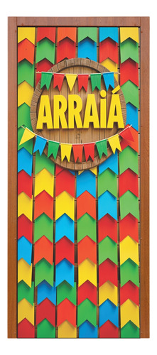 Capa De Porta Decoração Festa Junina Com Elástico 0,85x2,10m