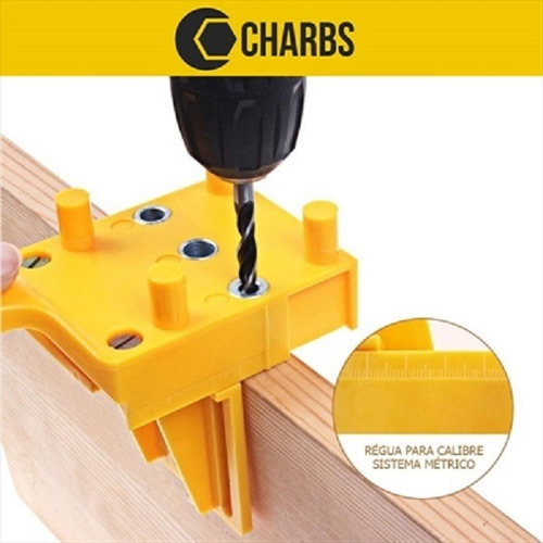 Gabarito P/ Cavilhas + Grampo Sargento Angular 90º - Charbs