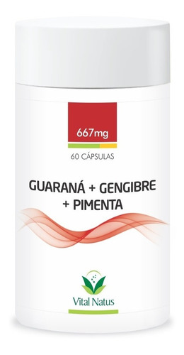 Guaraná Com Gengibre E Pimenta - Vital Natus 60 Cápsulas