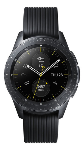 Samsung Galaxy Watch (Bluetooth) 1.2" caja 42mm de  acero inoxidable  midnight black, malla  black de  silicona SM-R810