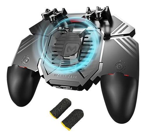 Gamepad Móvil Ak77, L1 L2 R1 R2 Con Ventilador + Dedales