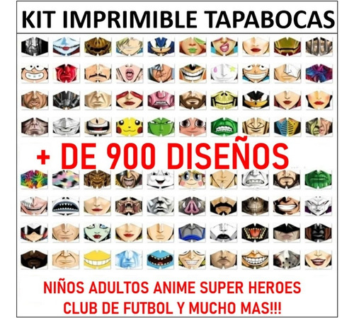 Kit Imprimible Plantillas De Tapabocas Y Barbijos