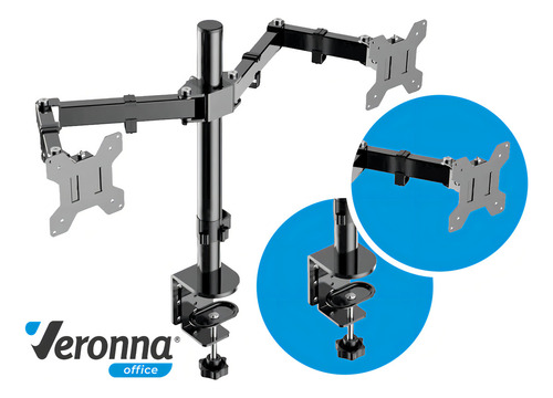 Suporte de Mesa Para TV/Monitor De 17" Até 32" Articulado Preto TSM200 Veronna
