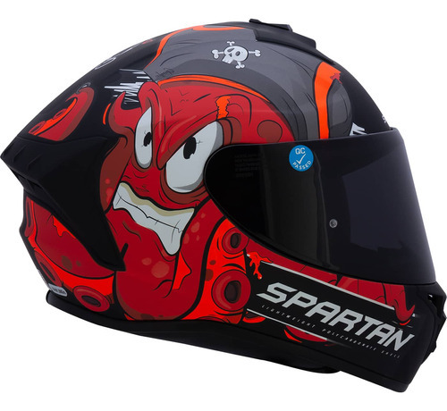 Casco Moto Spartan Draken Certificado Ece2205 Mate Color Rojo mate Diseño GARGLEN Tamaño del casco S