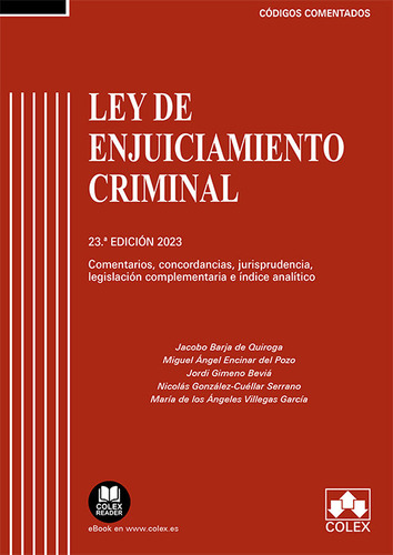 Ley De Enjuiciamiento Criminal - Codigo Comentado, De Vv.aa.3. Editorial Colex, Tapa Blanda En Español