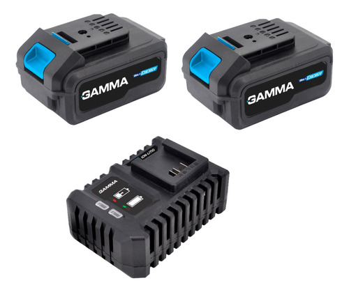 Combo Bateria Gamma 20 Volt 4 Ah Litio 20v X 2 + Cargador 