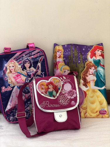 Imagen 7 de 9 de Bolsos Cartera Para Niñas Princesa Cenicienta Sirenita Bella